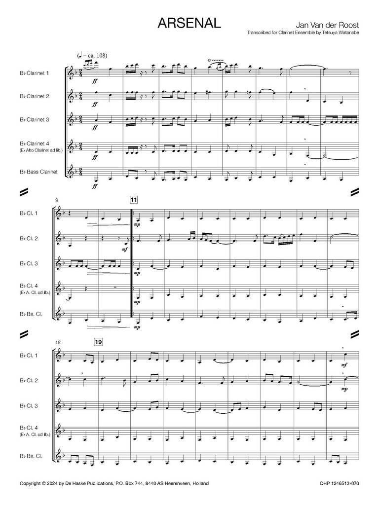 コンサートマーチ「アルセナール」：ヤン・ファン・デル・ロースト arr