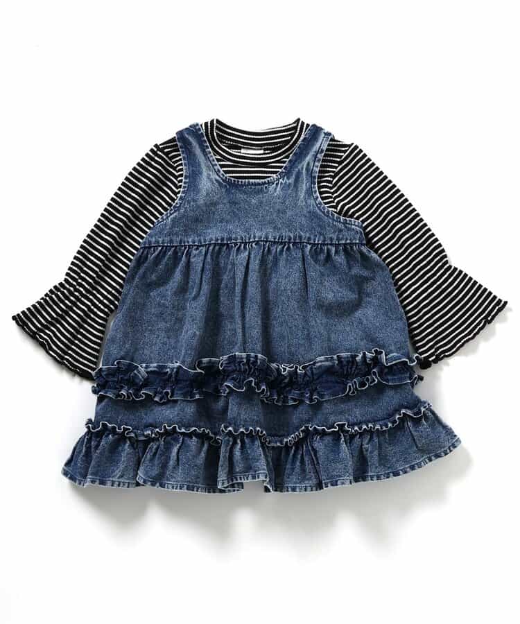 ☆SALE☆2Pセットデニムフリルワンピース（J517935）|BREEZE（ブリーズ