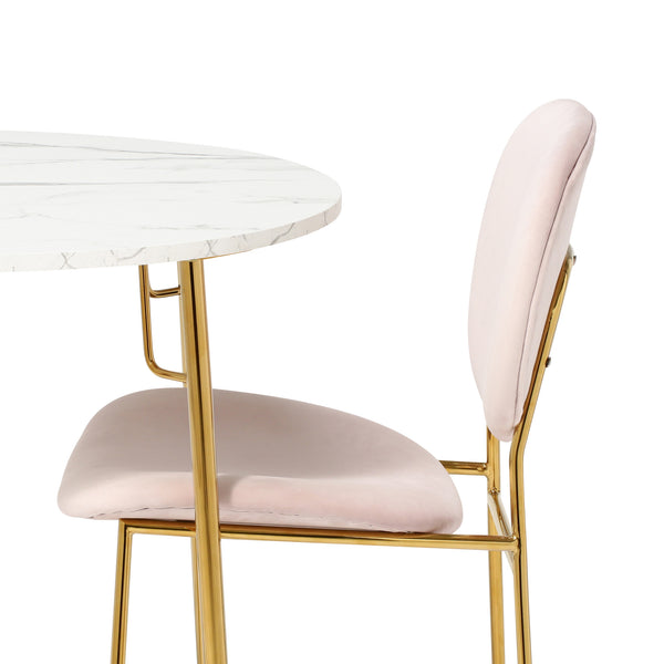 ベル ダイニングテーブル 2 ラウンド マーブル×ゴールド（Φ800