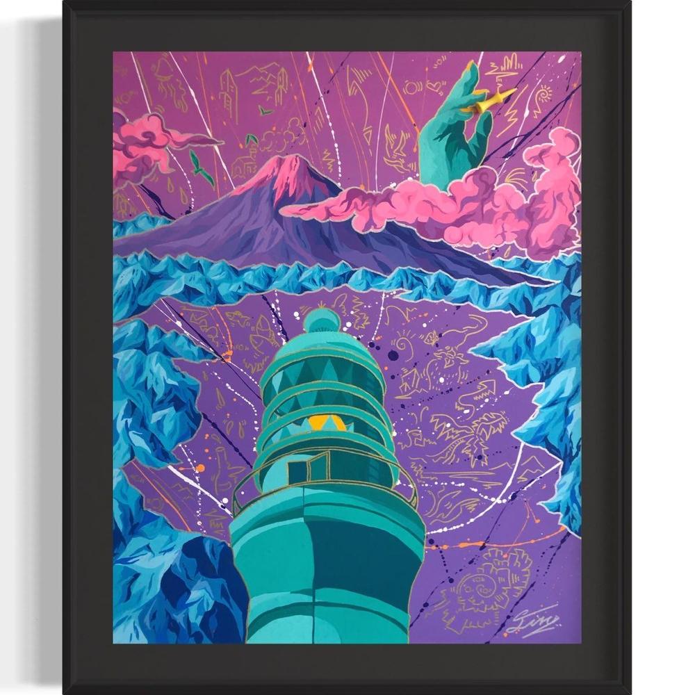 アクリル絵画 オーダー作品 F6(410mm×318mm)サイズ【絵画：御前崎の