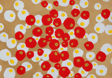 赤と白の世界|a022|【ギャラリー笑夢】☆抽象画,印象画,赤と金のアート