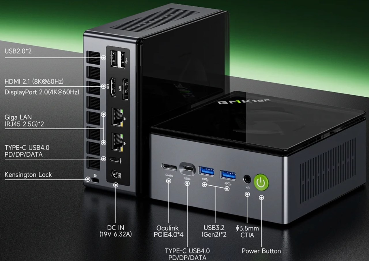 Ryzen 9 PRO 6950HにOculinkが付いているリッチなミニPC「GMK NucBox