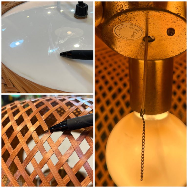 yamagiwa/ヤマギワ 竹のあかり ペンダントライト 照明 3灯 半月型 竹製