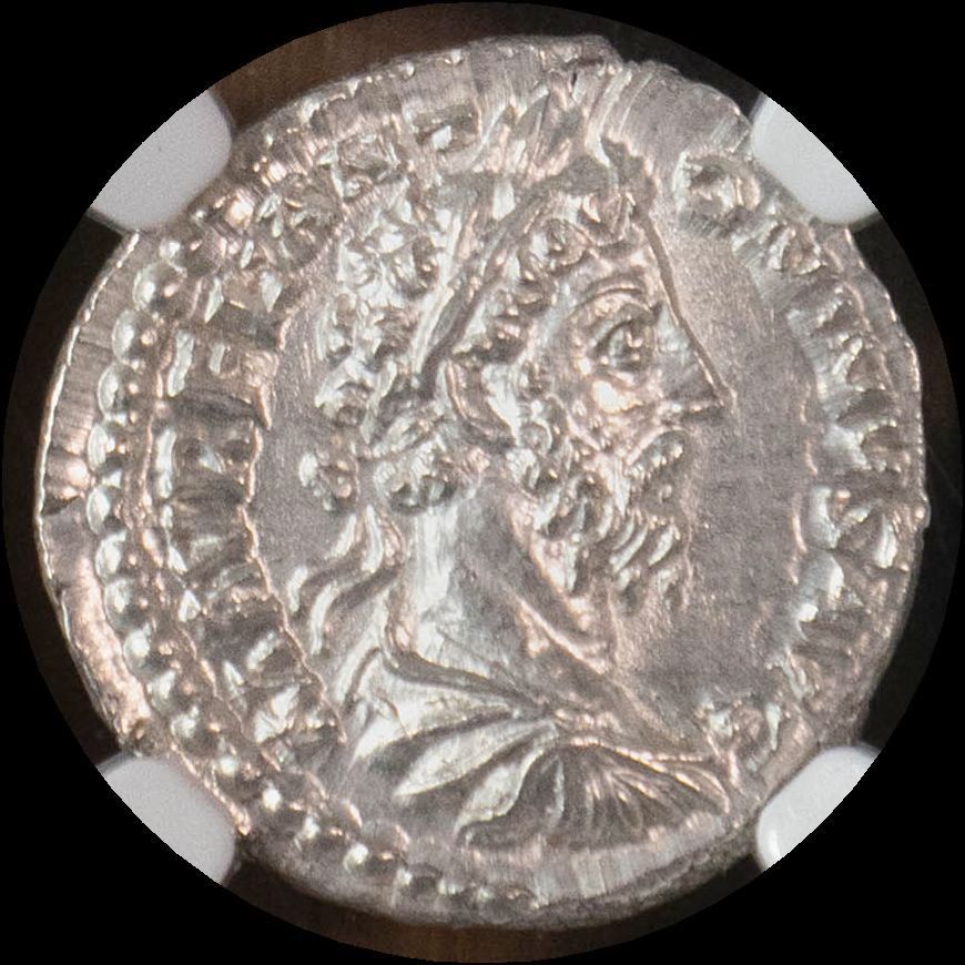 最高鑑定】古代ローマ帝国 マルクス・アウレリウス デナリウス銀貨 161