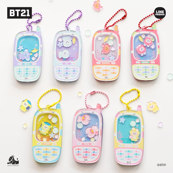 Qoo10] BT21 【BT 21 シャカシャカガラケーキーリ