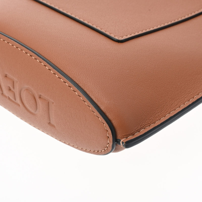 ロエベダイスポケット ブラウン ユニセックス レザー ショルダーバッグ