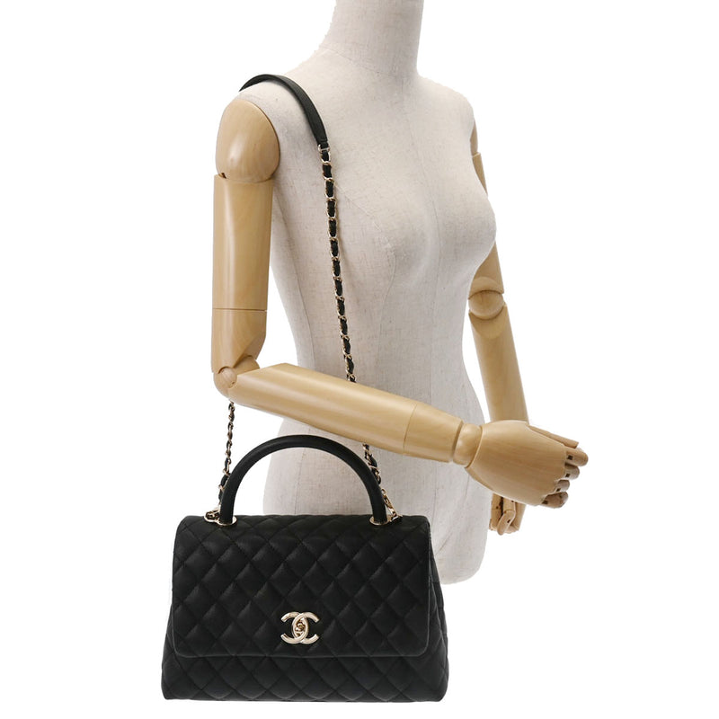 シャネルココハンドル 29 42976 ブラック シャンパンゴールド金具