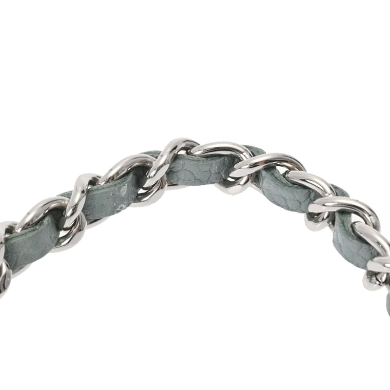 シャネルミニ チェーンウォレット 42976 ブルーグレー シルバー金具