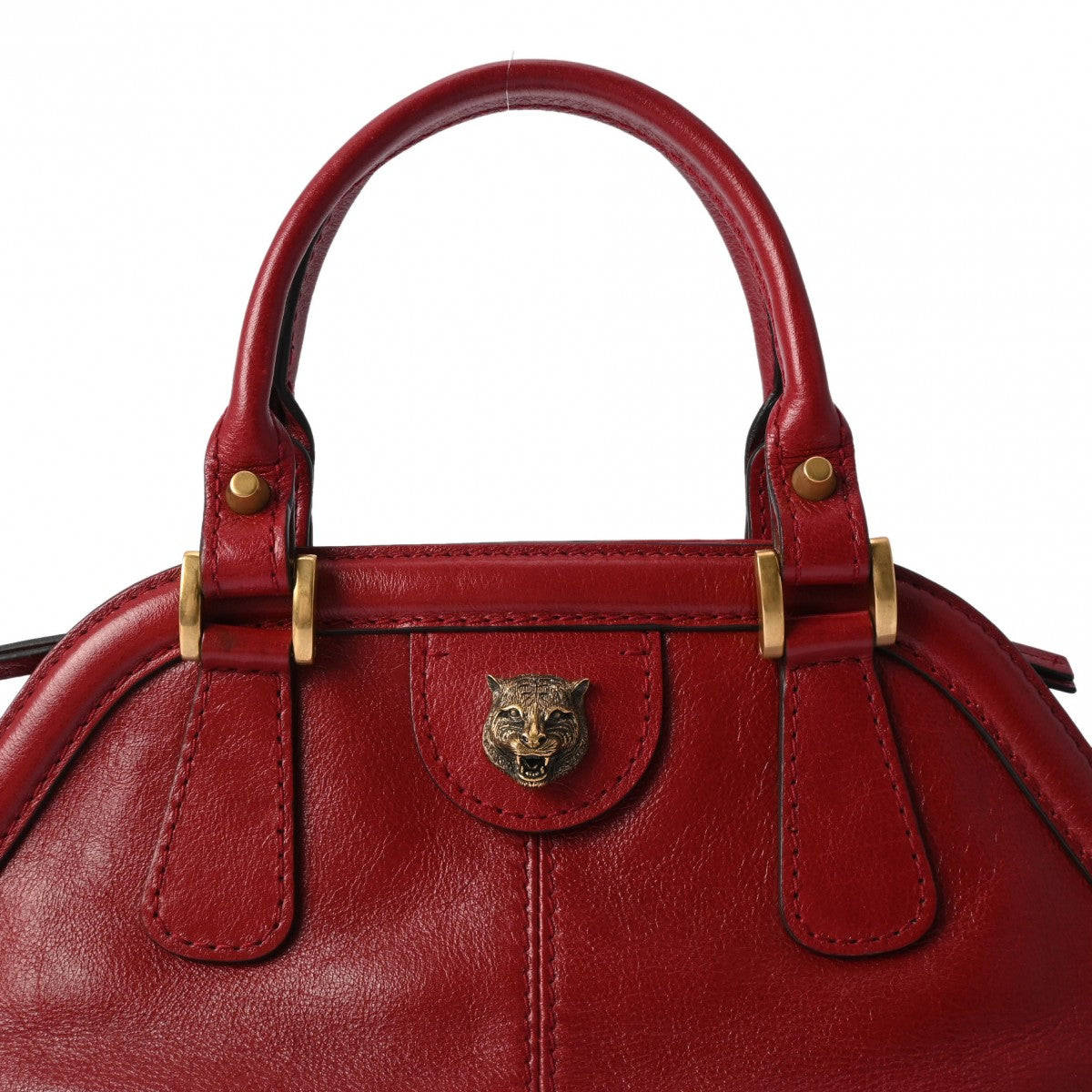 グッチリベル トップハンドル ミディアム 2WAY レッド レディース