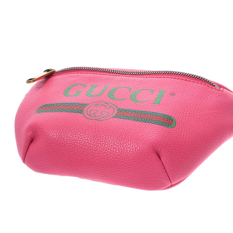 グッチGGプリント スモールベルトバッグ ピンク レディース カーフ