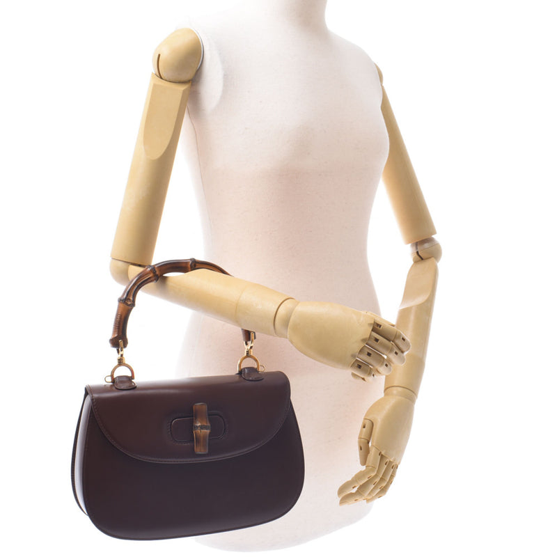 グッチバンブー 2WAYバッグ 茶 レディース ハンドバッグ GUCCI 中古
