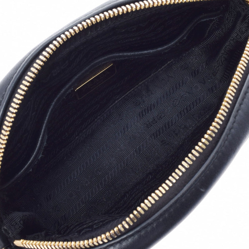 プラダギャザー チェーン 黒 ゴールド金具 レディース ショルダー