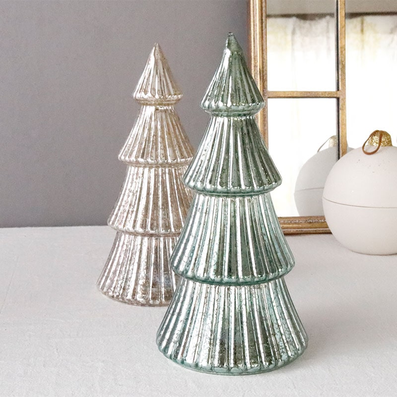 クリスマスツリー アンティーク ガラス LED