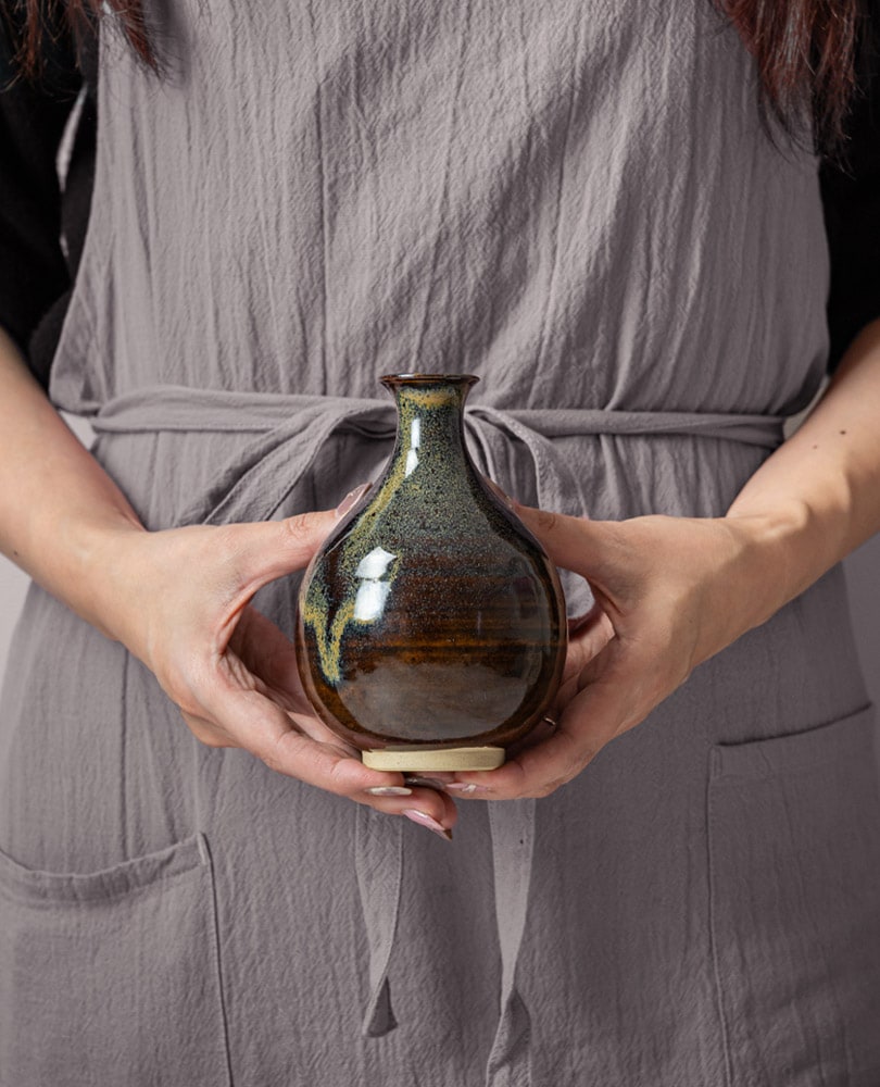 高取焼宗家 徳利(飴に黄) | 産地,福岡県-高取焼 | 縁器屋(えんぎや