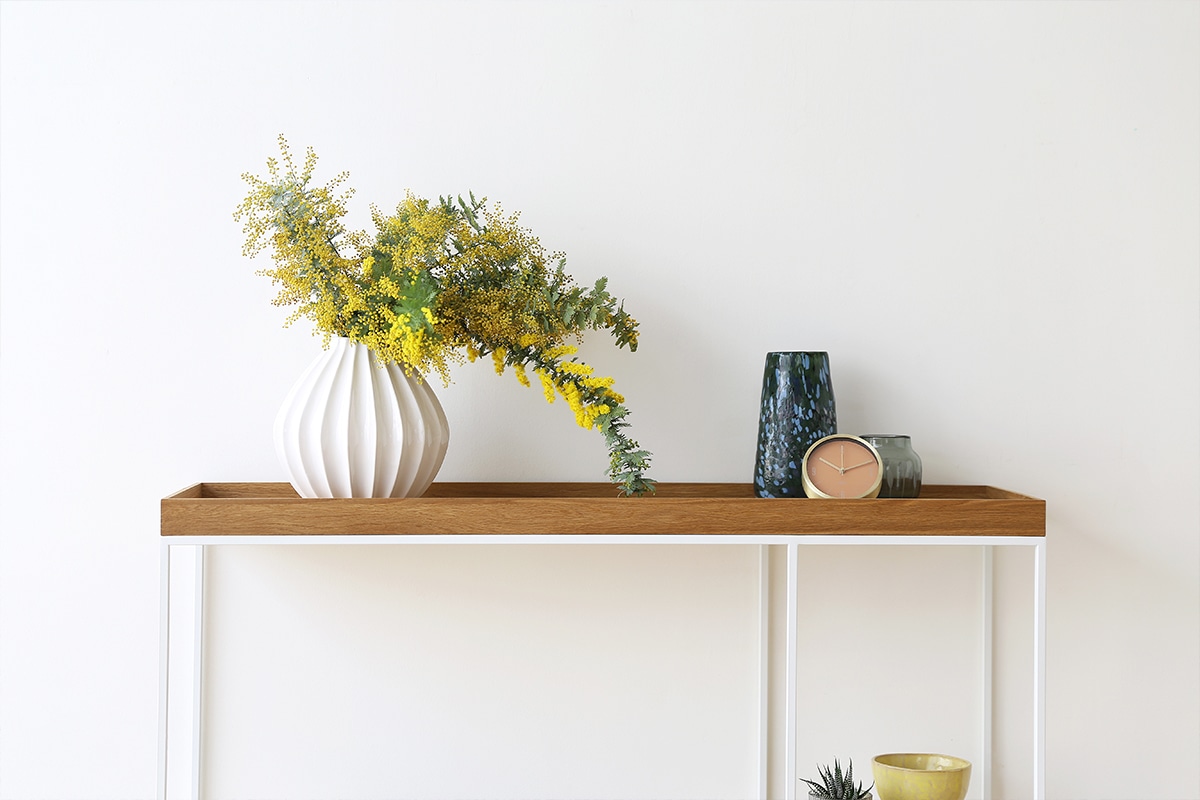 LINIE リニエ コンソールテーブル オーク/ホワイトフレーム