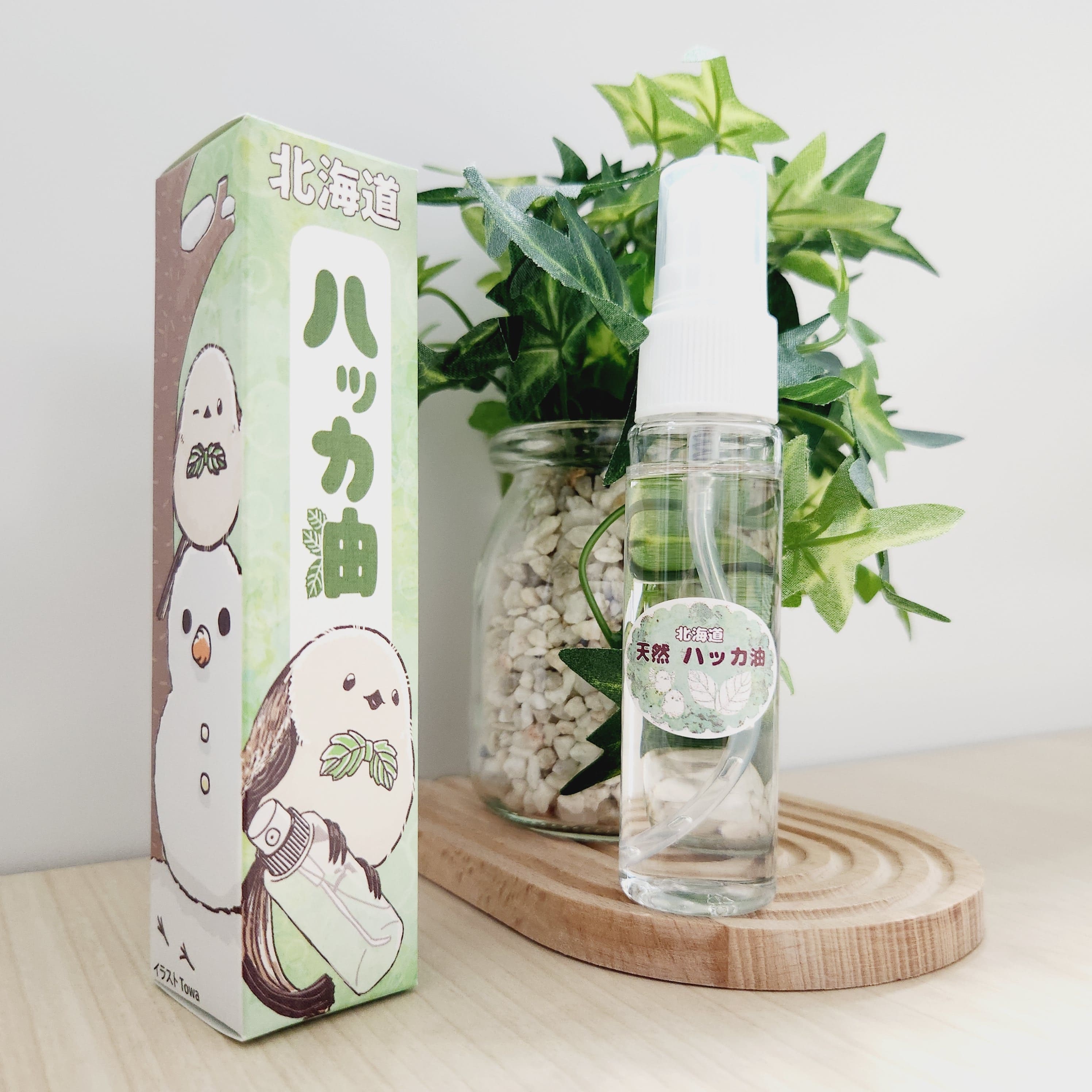 ひんやりハッカ油30ml クールダウン スプレータイプ シマエナガ