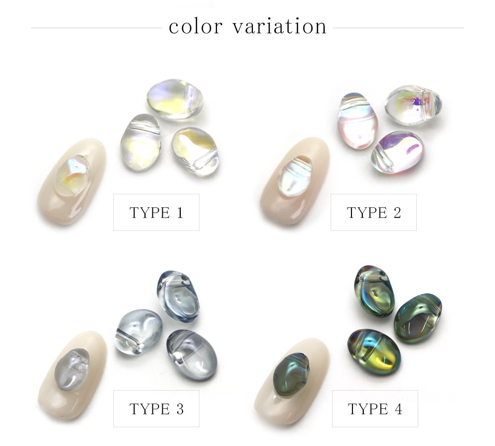 ネコポス送料無料】ネイルパーツ ドロップストーン 5個入り 全5カラー