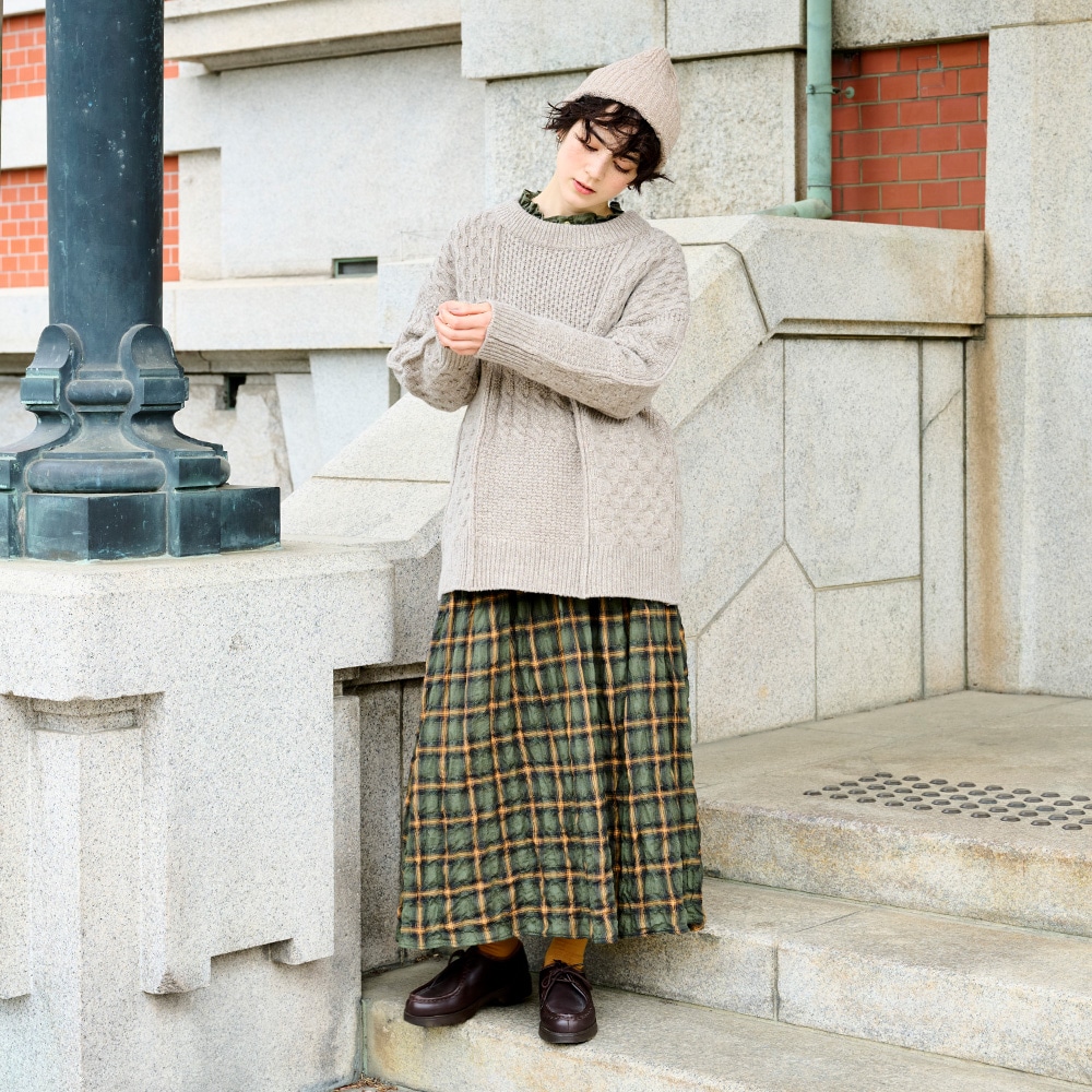 NARU(ナル) NATURAL COLORED WOOL 柄編みニット 665406 | all_items