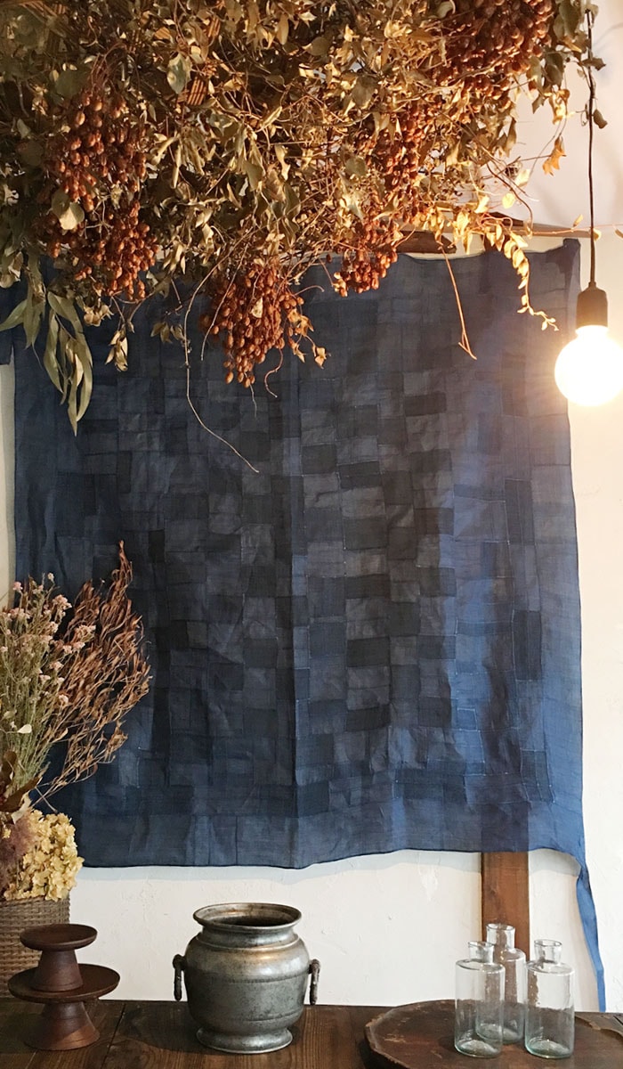 韓国 チョガッポ］アンティーク 大判ポジャギ (本藍染め) | すべての