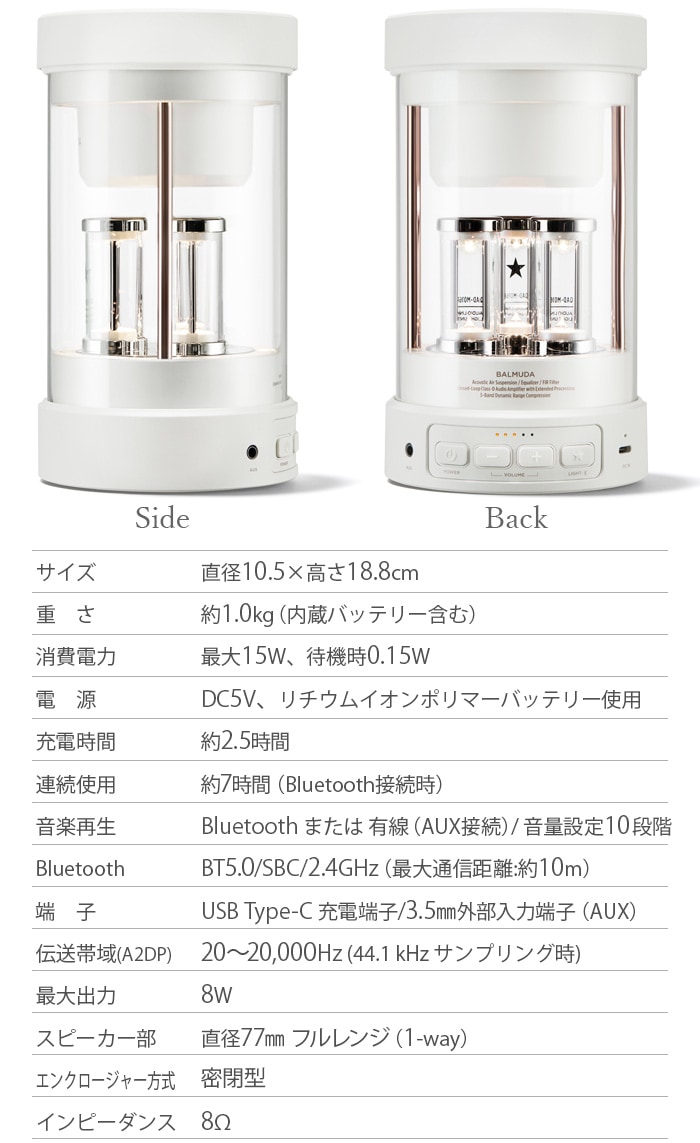 バルミューダ ザ・スピーカー BALMUDA The Speaker M01A-BK M01A-WH