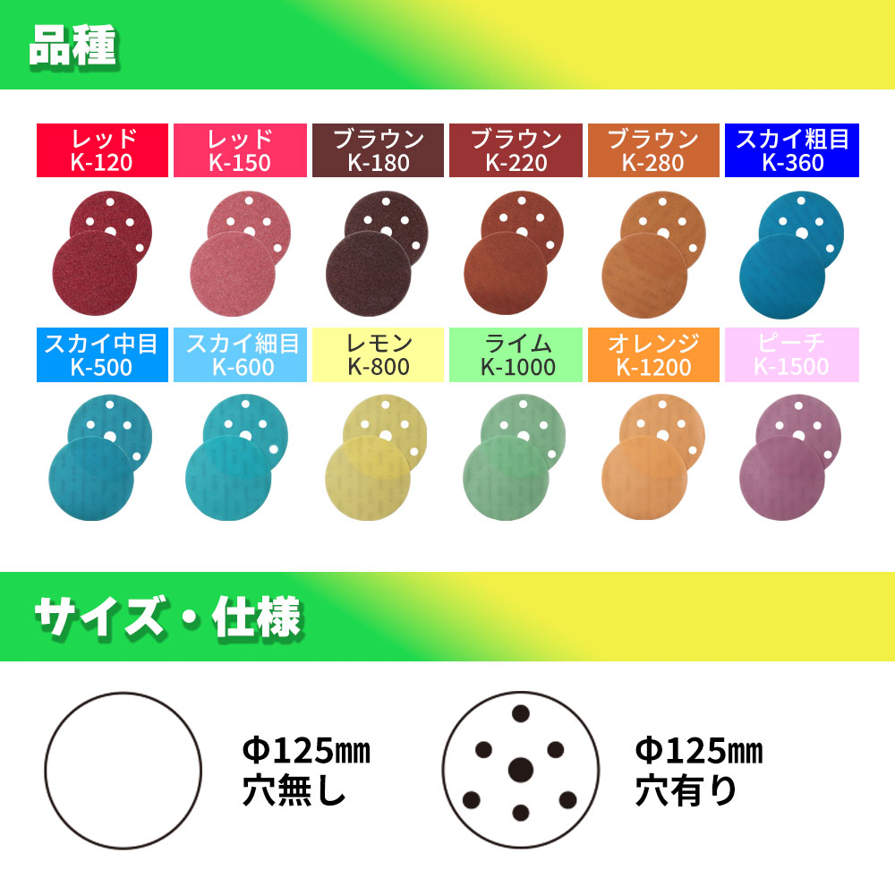 コバックス スーパーアシレックス ディスク 125mm 穴有・穴無 各種