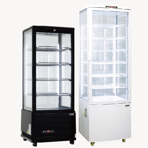 レマコム 卓上対面冷蔵ショーケース 丸型 100L RCS-T68S2RB ブラック