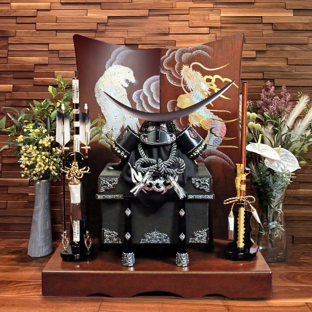 横幅85cm｜着用兜 武将 伊達政宗 黒｜いぶし銀色の渋さが素敵｜五月