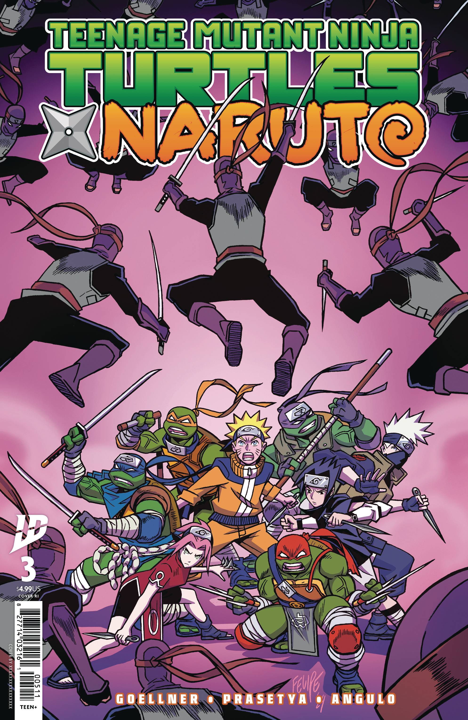 Teenage Mutant Ninja Turtles X Naruto #3 A1 Cover Set Of 8 1:25 1