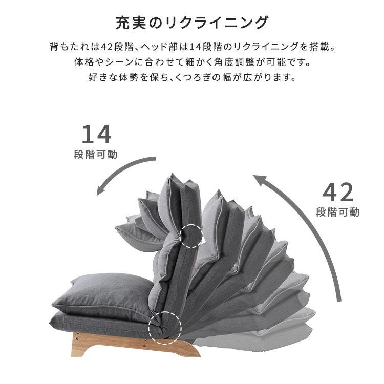 脚付きリクライニングローソファ 1人掛け【Cowser-カウザー-】 [SH-07