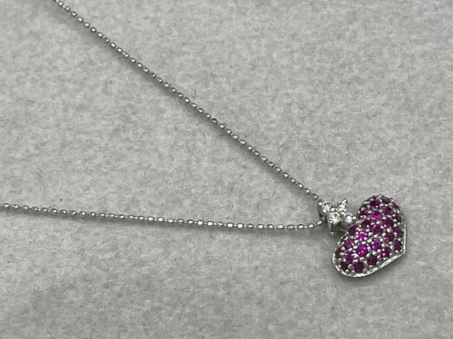 笠原真寿美 ペンダントトップ K18WG/YG 2.4g ダイヤ 0.15ctサファイア