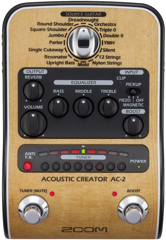 アコギ用プリアンプ】ZOOM “AC2” ～ピックアップで失われるボディ鳴り