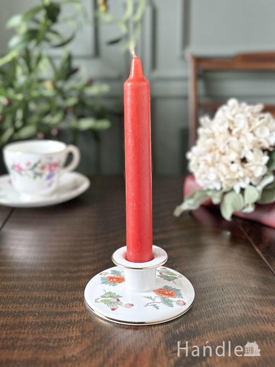 イギリスのアンティーク雑貨、ツイストデザインの木製のキャンドル