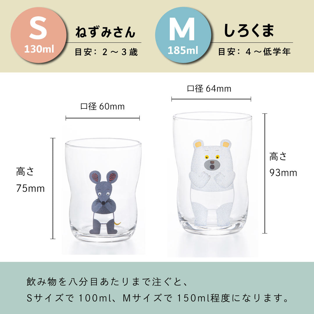 つよいこグラス しろくまのパンツ S＆Mセット ねずみさん・しろくま