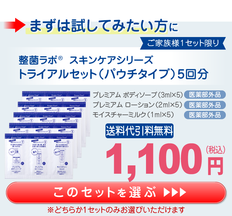 ヒューマンフローラ整菌ラボ トライアルセット｜皮膚常在菌(善玉菌)を