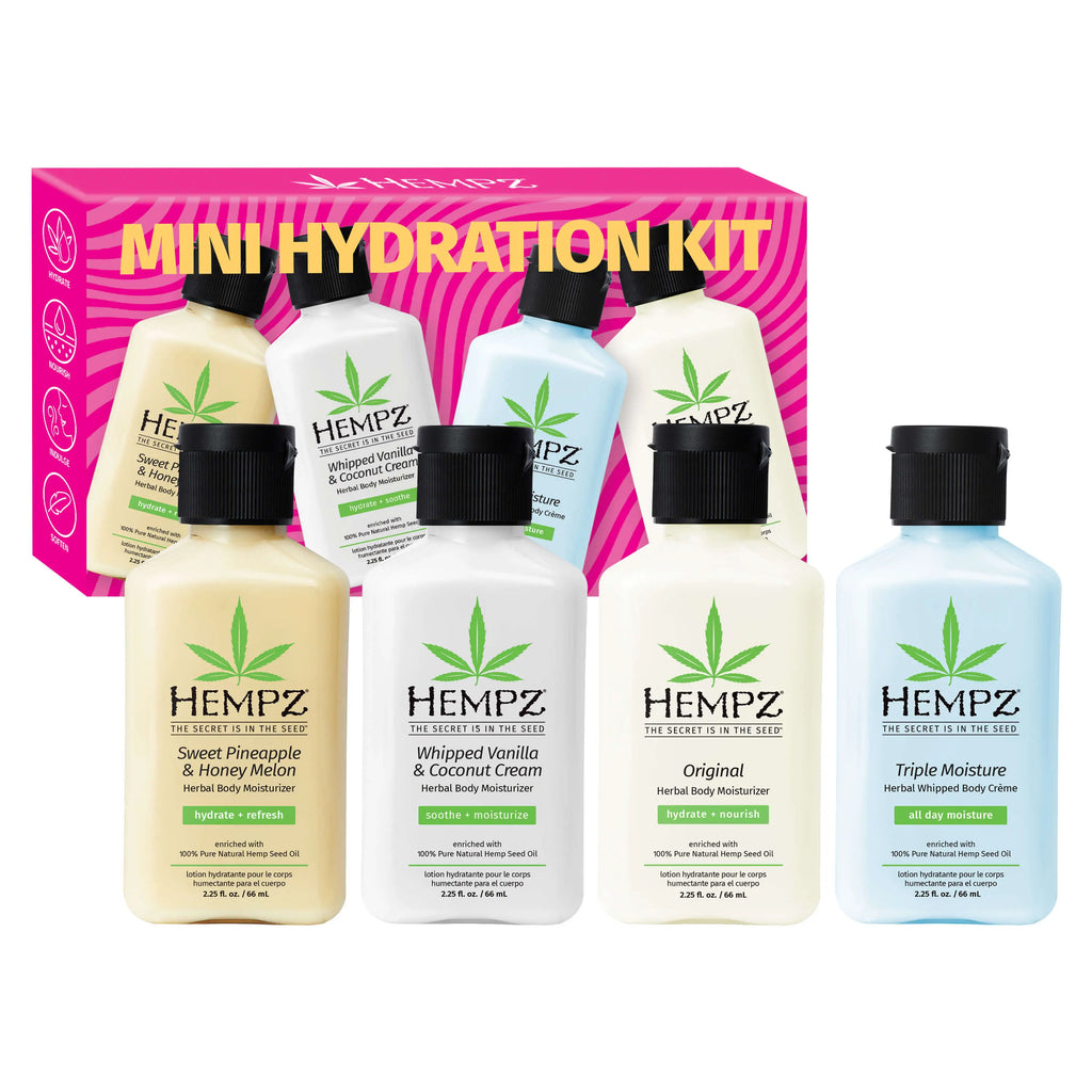 Hempz Mini Core Hydration Kit Mini Moisturizer Gift Set with four