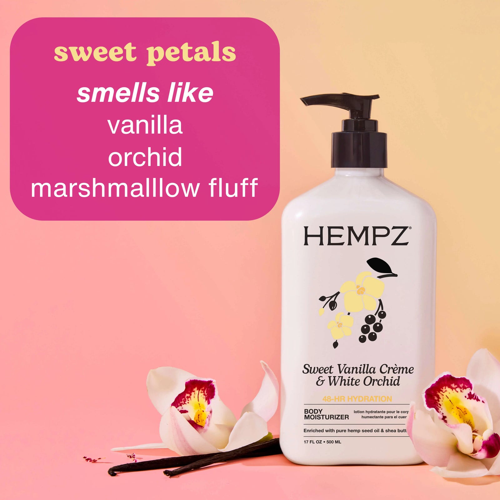 Hempz Sweet Vanilla Creme & White Orchid Moisturizing Body Lotion