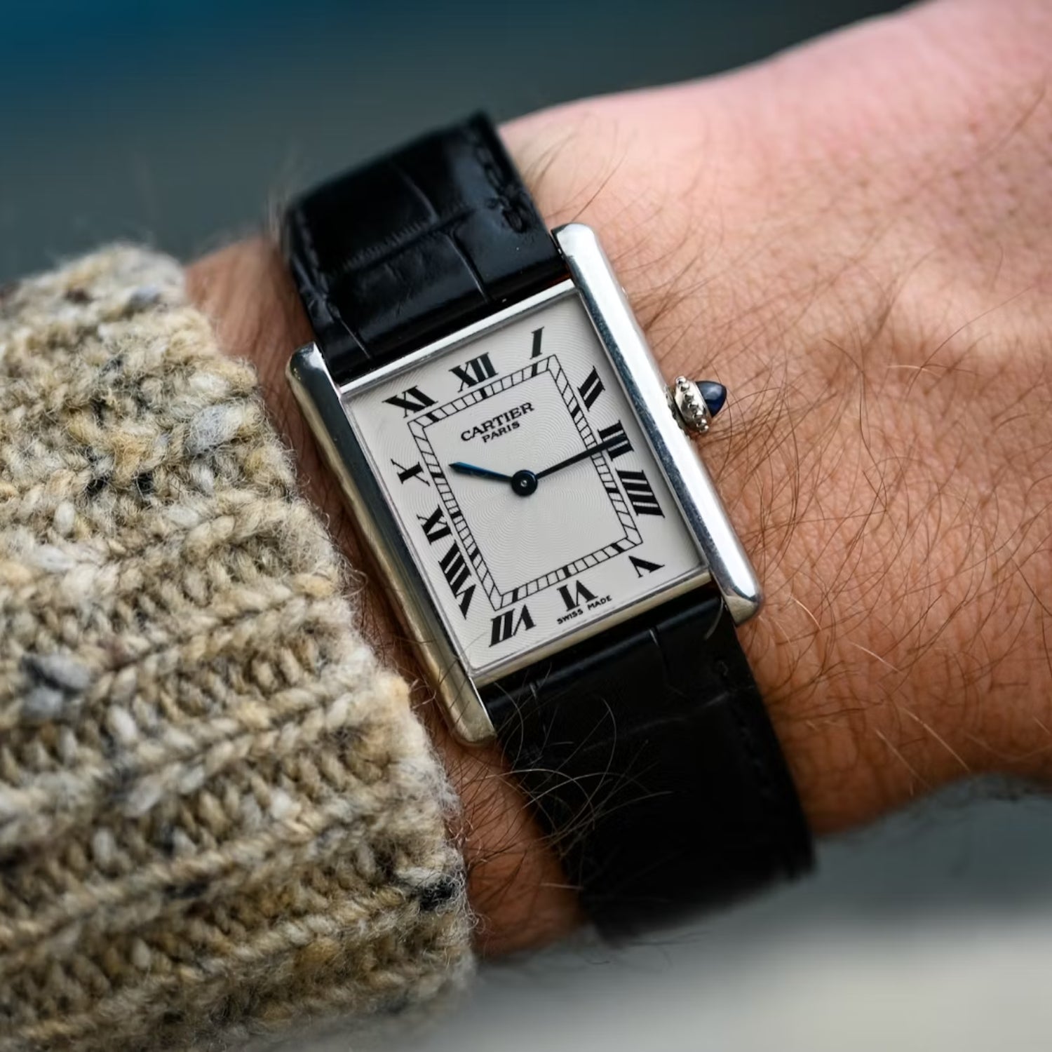 Black Leather Strap for Cartier Tank Watches – Helvetus® Switzerland