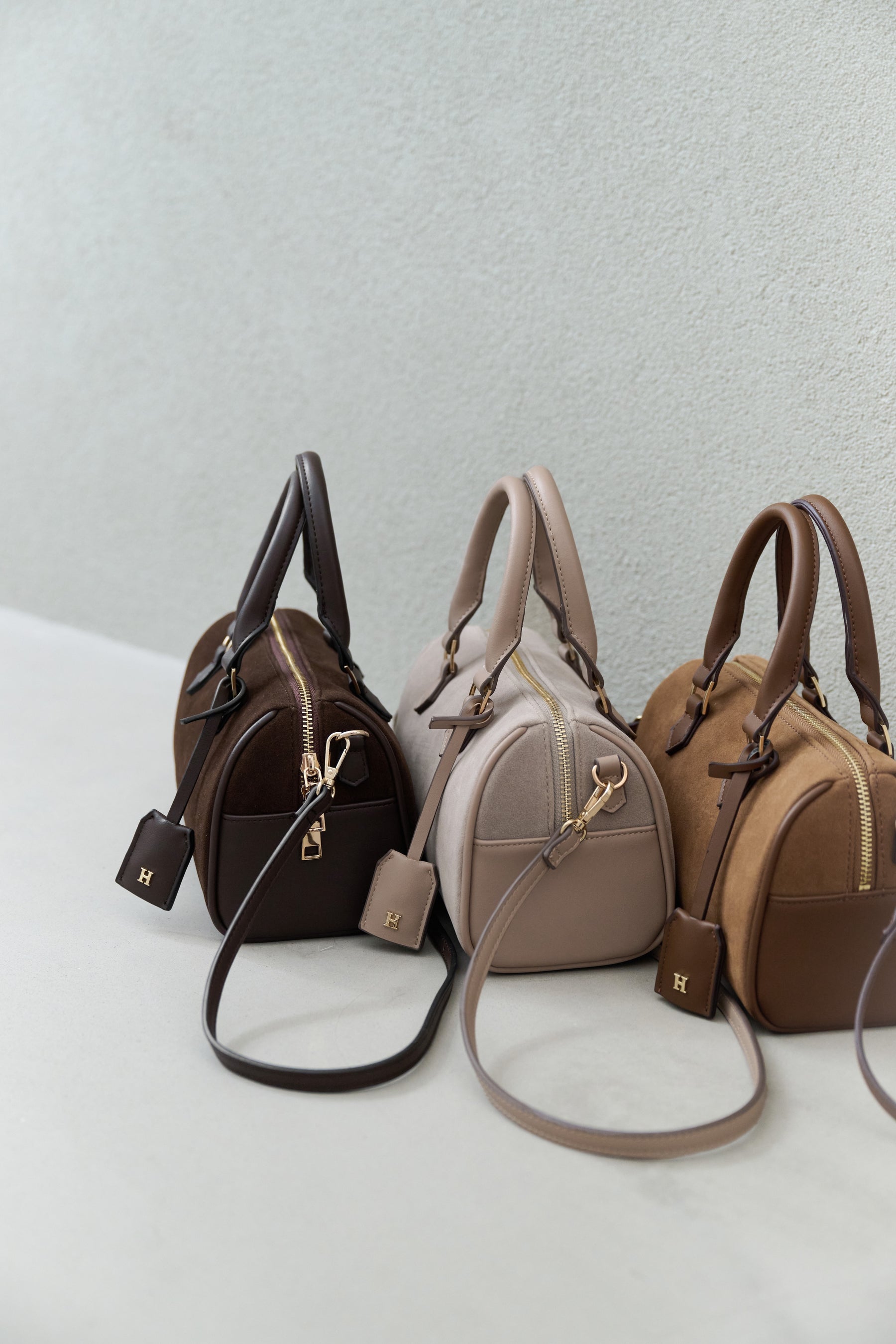 Suede Mini Boston Bag