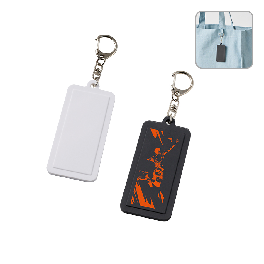 ラバーキーホルダー(スクエア型)【販促花子ノベルティ】