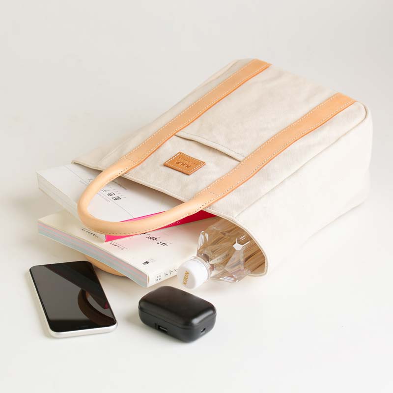 kissoraコラボ 革持ち手小トートバッグ – 日乃本帆布