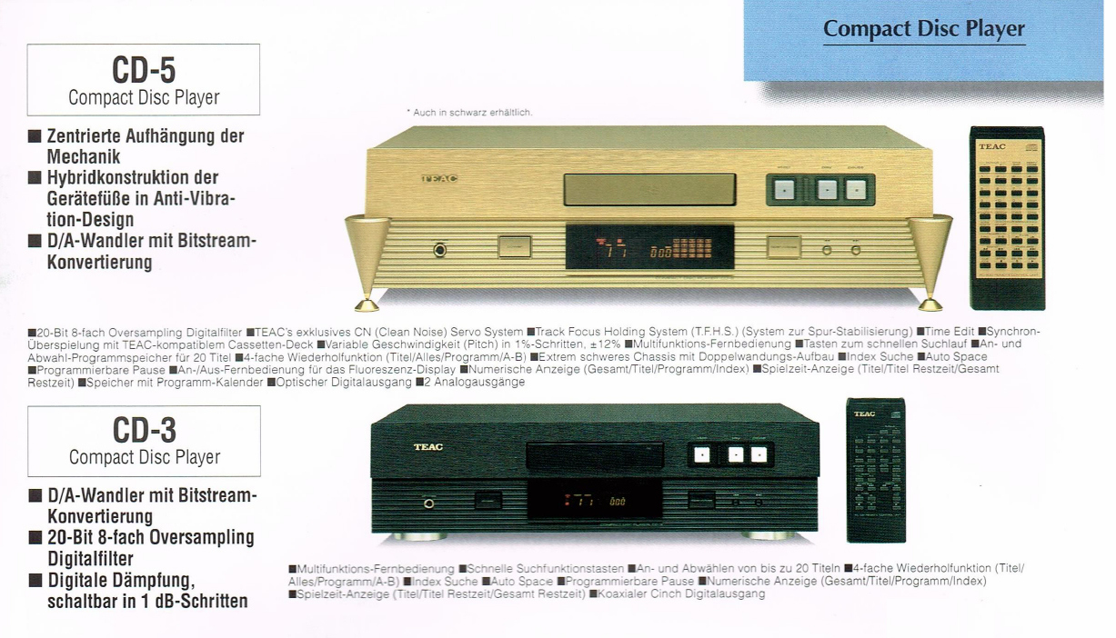 ラジオ・コンポ TEAC CD-5 TEAC CD-5 Compact Disc CD Player AC100V