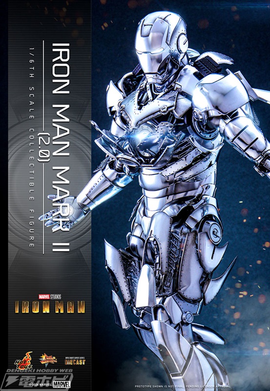 シルバーの輝きが増した「アイアンマン・マーク2（2.0版）」合金可動