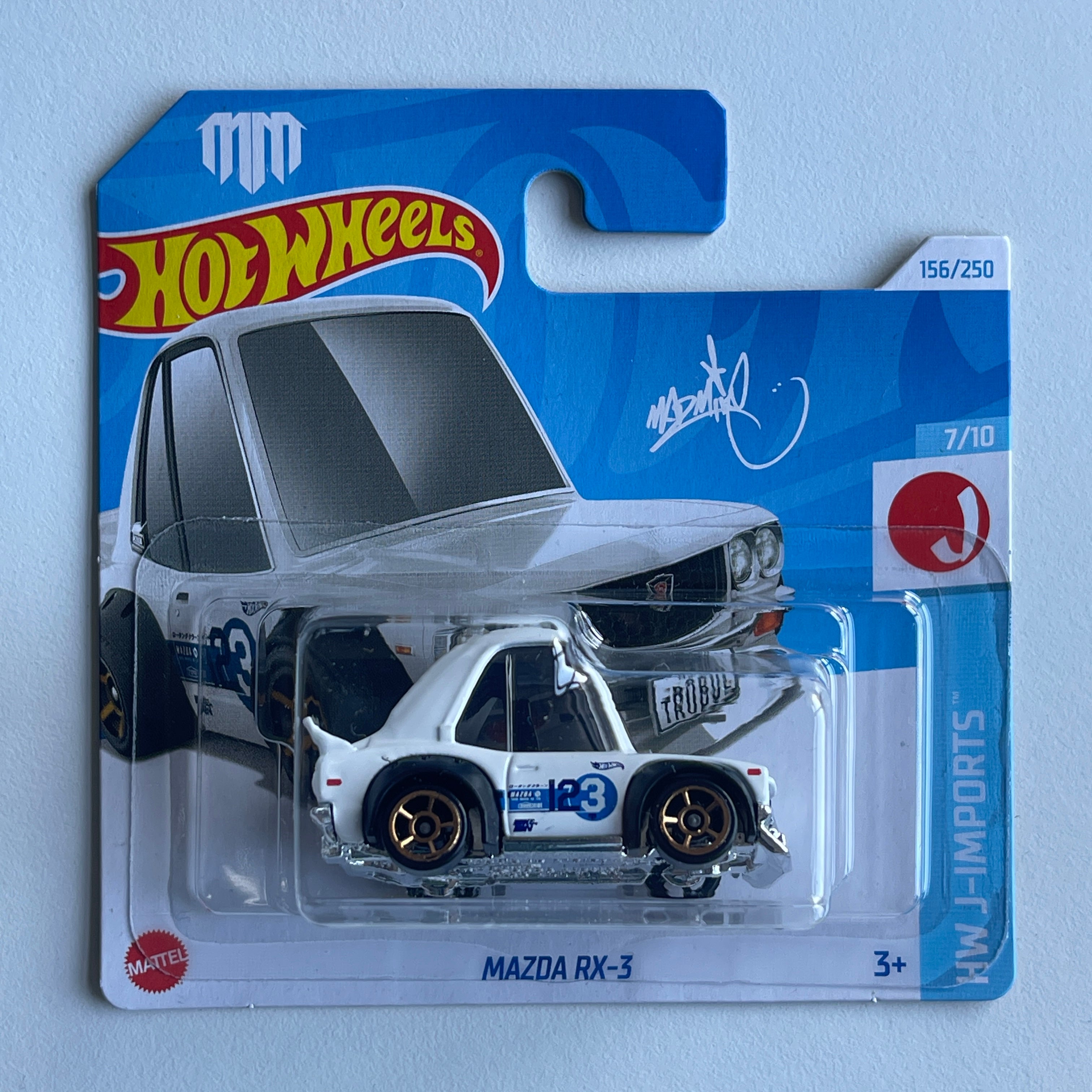 Hot Wheels Tooned Mazda RX-3 (White) Short Card HW J-Imports 156