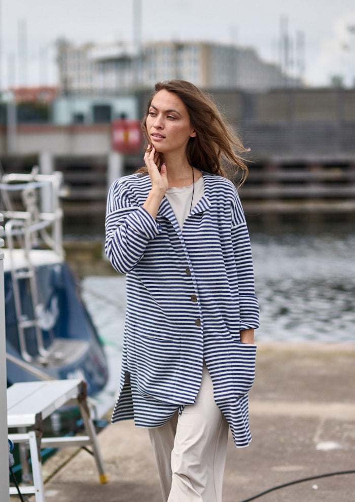 CARDIGAN - 7163 - STRIPES DENIM & KIT