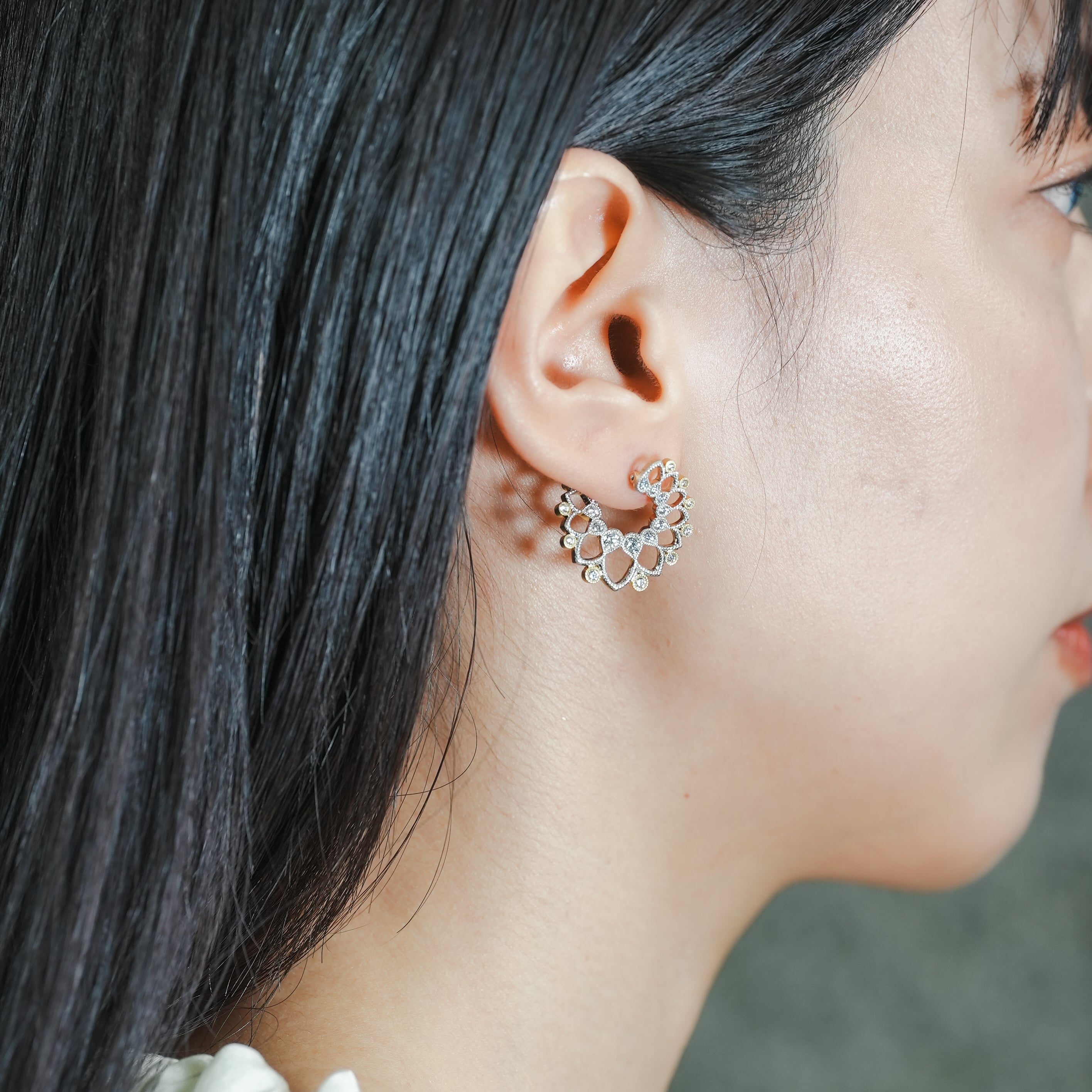 hum ハム LACE GARLAND PIERCED [la-P284]ピアス プラチナ ゴールド