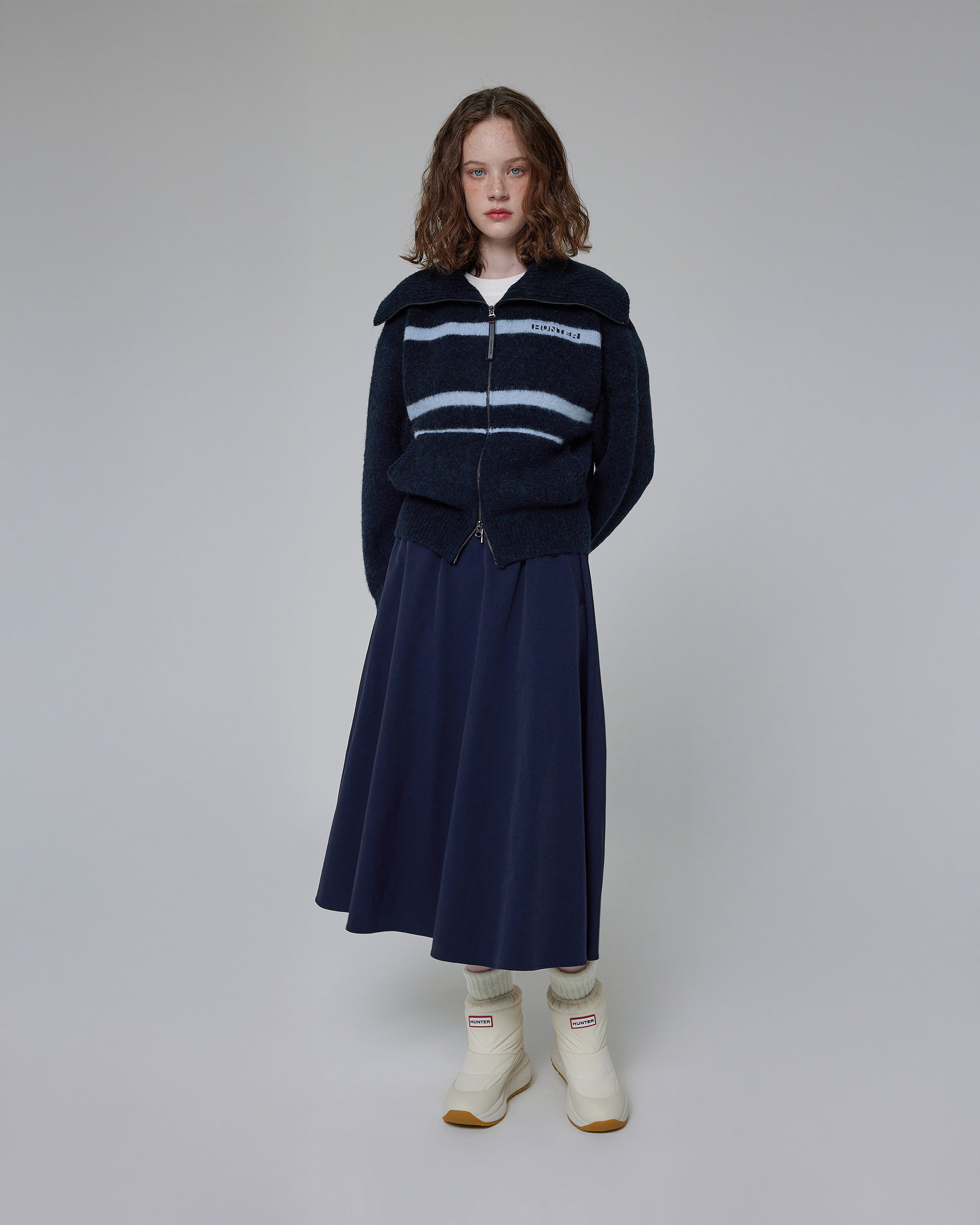 ユニセックス ハンター グリップ ショート スノー ブーツ - ホワイト