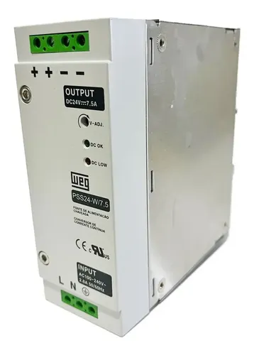 Fonte Chaveada 7,5a Weg 24vcc Bivolt Pss24w Potencia 180w | Frete