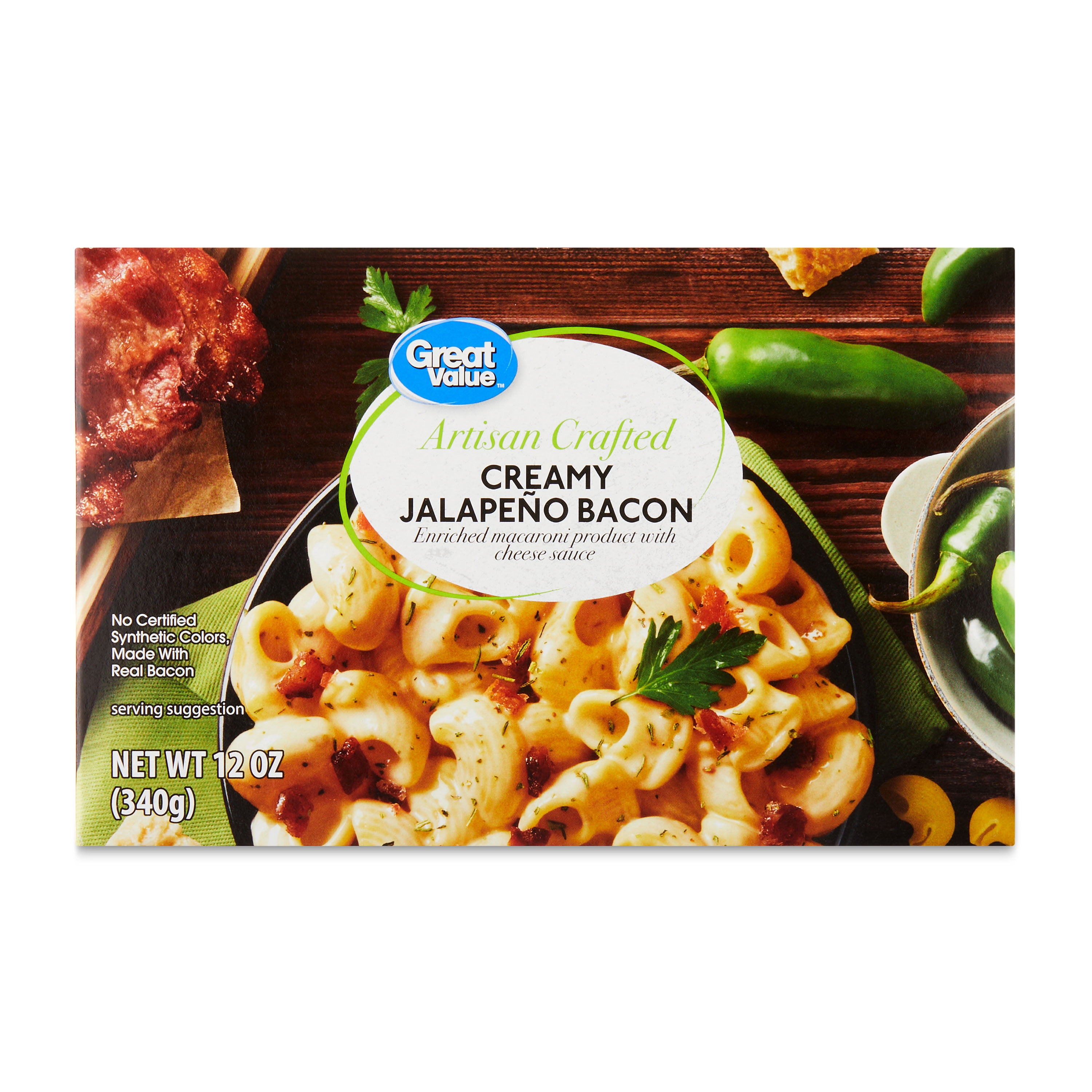 Great Value Creamy Jalapeno Bacon Macaroni and Cheese 12 oz Shelf