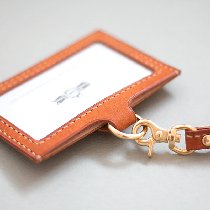 社員証ネックケース_camel｜ID pass case（キャメル） – icchi