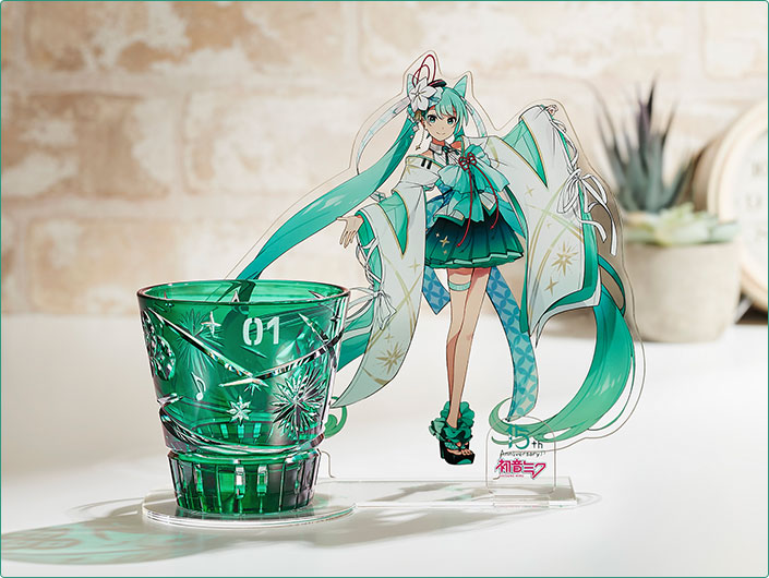 初音ミク デビュー15周年記念 江戸切子グラス／プレミアムキャラクター